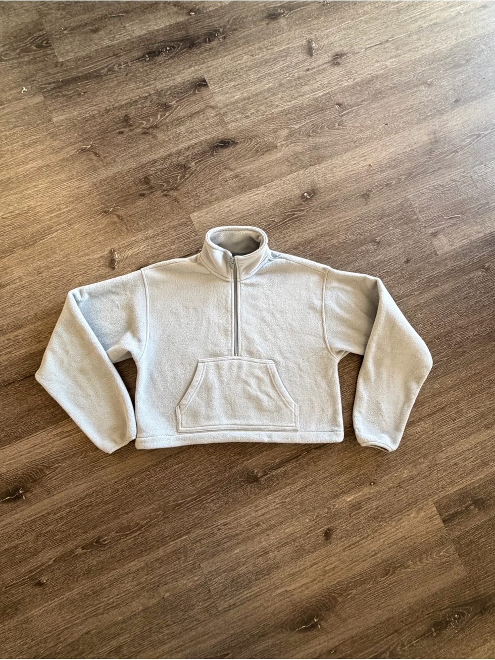 Aritzia Cream Zip-Up Fleece Pullover